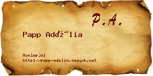 Papp Adélia névjegykártya